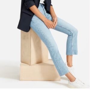 Brand New NWT High rise Everlane The Kick Crop Jean Raw Hem